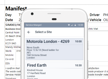 Driver mobile app for deliveries, signatures and proof of service