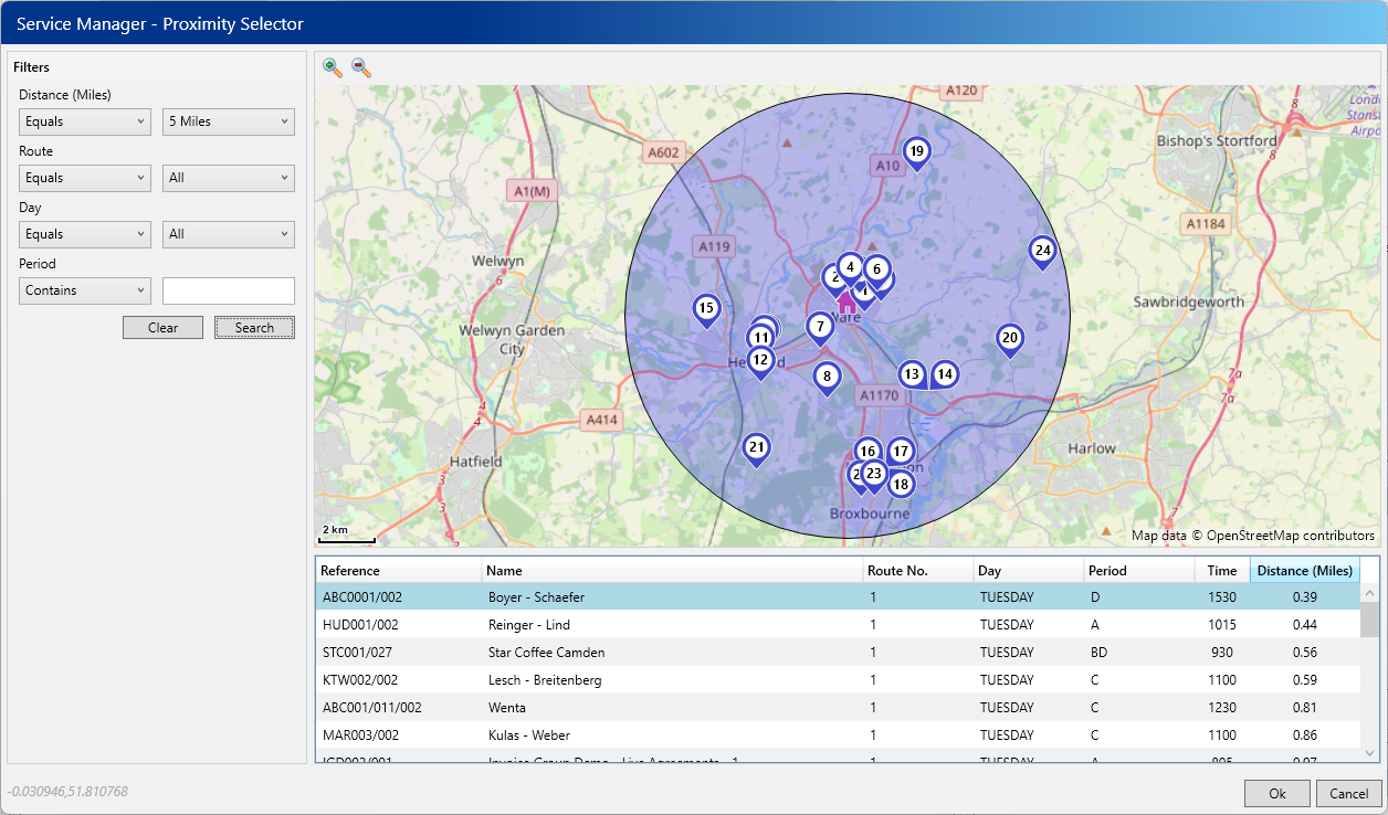 Proximity-based scheduling for new customers