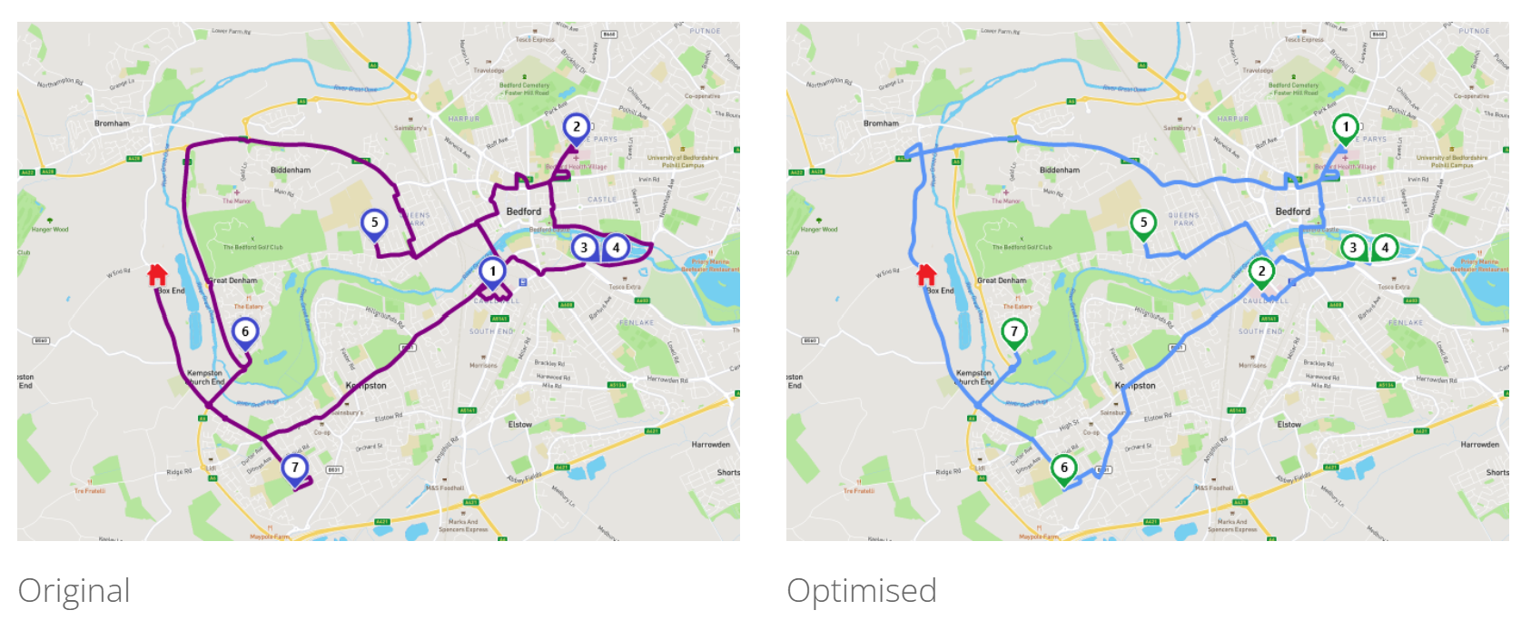 Cost-optimised routing and scheduling software